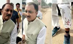 भाजपा प्रत्याशी पर हमला- पत्थर लगने से हुए घायल- गाड़ी के शीशे टूटे