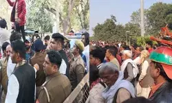 अतुल की पंचायत में जा रही ट्रैक्टर ट्रालियां रोकी- पुलिस से तीखी नोंकझोंक