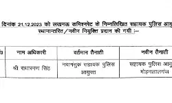 कमिश्नरेट में फिर हुआ फेरबदल- एसीपी को मिली यहां पर तैनाती कमिश्नरेट में फिर हुआ फेरबदल- एसीपी को मिली यहां पर तैनाती