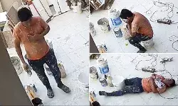 पुताई करते-करते पेंटर को हुआ हार्ट अटैक - CCTV में.. पुताई करते-करते पेंटर को हुआ हार्ट अटैक - CCTV में..