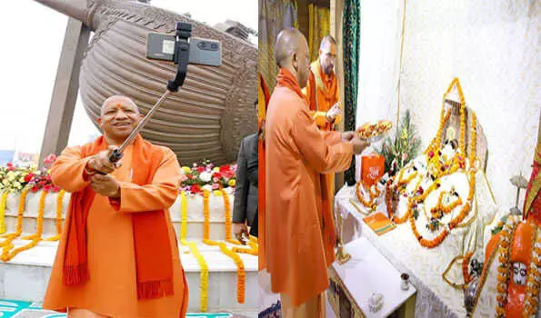 CM योगी ने रामलला के किए दर्शन- लता मंगेशकर चौक पर ली सेल्फी