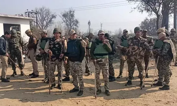 किसानों का भारत बंद-सिवाया टोल प्लाजा पर पुलिस की छावनी