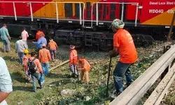 शंटिंग के दौरान रेलवे ट्रैक पर हादसा- इंजन डिरेल होने से मचा हड़कंप