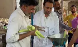 गाड़ी से उतर जयंत चौधरी ने खरीदे खीरे ककडी- दुकानदार को लगाया....