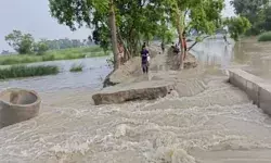 खुली गुणवत्ता की पोल- पानी के साथ बह गई निर्माणाधीन पुलिया- पब्लिक....