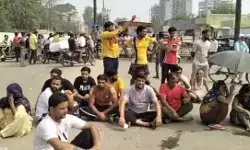 फाल्ट से टूटे हाईटेंशन लाइन के करंट से सात पशुओं की मौत- सड़क जाम कर..