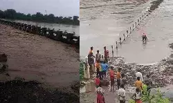पिछले पंद्रह घंटे से लगातार बारिश हो रही है, बारिश से भरे नदी नाले