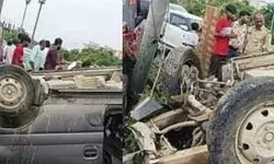 बच्चों को लेकर स्कूल जा रही वैन सड़क पर पलटी- मौके पर मची चीख पुकार