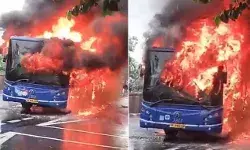 सड़क पर दौड़ती बस बनी आग का गोला- फरिश्ता बने बाइक सवार ने ऐसे...