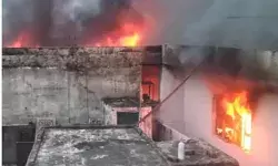 सर्जिकल फैक्ट्री में लगी भीषण आग- आसपास के कई घरों में आई दरार सर्जिकल फैक्ट्री में लगी भीषण आग- आसपास के कई घरों में आई दरार