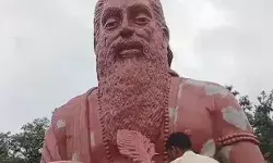 19.95 लाख की लागत तैयार महर्षि वाल्मीकि की मूर्ति में दरार- जांच....