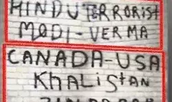 आतंकी पन्नू ने स्कूल के बाहर लिखवाये नारे- पीएम एवं संजय को बताया....