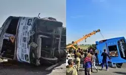 डबल डेकर बस अनियंत्रित होकर ट्रक में घुसी - आठ लोगों की मौत