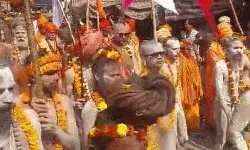 हर हर महादेव के उद्घोष के बीच निकली नागा संतो की पेशवाई- भस्म भभूत.... हर हर महादेव के उद्घोष के बीच निकली नागा संतो की पेशवाई- भस्म भभूत....