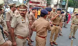 SSP ने पुलिस बल के साथ किया फ्लैग मार्च- ऐसे काम करने पर होगी कार्रवाई