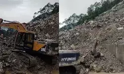 हाईवे के पास भू धंसाव-सड़क पर आवाजाही हुई बंद- सैकड़ों गाड़ियां फंसी हाईवे के पास भू धंसाव-सड़क पर आवाजाही हुई बंद- सैकड़ों गाड़ियां फंसी