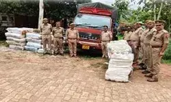 चावल की बोरी में छिपा रखा एक करोड़ रुपए का गांजा बरामद चावल की बोरी में छिपा रखा एक करोड़ रुपए का गांजा बरामद