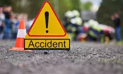 कार की टक्कर से‌ बाइक सवार की मौत, पत्नी बेटा घायल