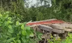 ओवरटेक कर रही गाड़ी से बचने में हादसा- खाई में गिरा ट्रक- केबिन में... ओवरटेक कर रही गाड़ी से बचने में हादसा- खाई में गिरा ट्रक- केबिन में...