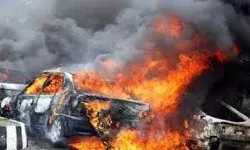 गोल्डन मेज़ेह होटल के पास कार बम विस्फोट होने से मची अफरा तफरी