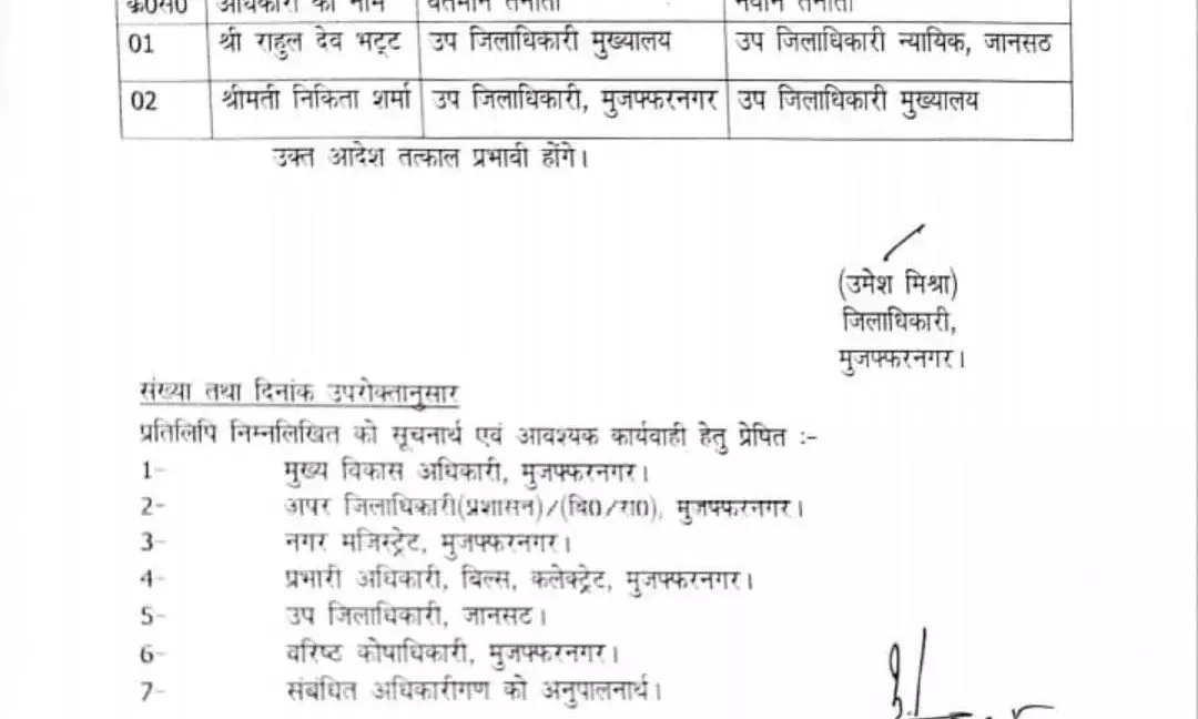 DM ने एसडीएम किये इधर से उधर- इन्हें भेजा यहां से वहां