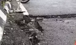 नेशनल हाईवे धंसा- निकले सरिये बाहर- NHAI ने की बैरिकेडिंग