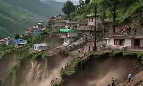 भूस्खलन की चपेट में आने से मकान जमींदोज, महिला की मौत