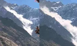 कंचन गंगा के ऊपर कुबेर पर्वत से टूटा ग्लेशियर- नजारा देख दहशत से..