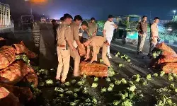 पिकअप पलटने से हाईवे पर ही सजी गोभी की मंडी- पुलिस ने समेटी बिखरी.. पिकअप पलटने से हाईवे पर ही सजी गोभी की मंडी- पुलिस ने समेटी बिखरी..