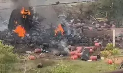 सिलेंडर से भरा ट्रक पलटा- आग लगने से फटे कई गैस सिलेंडर- ड्राइवर की..