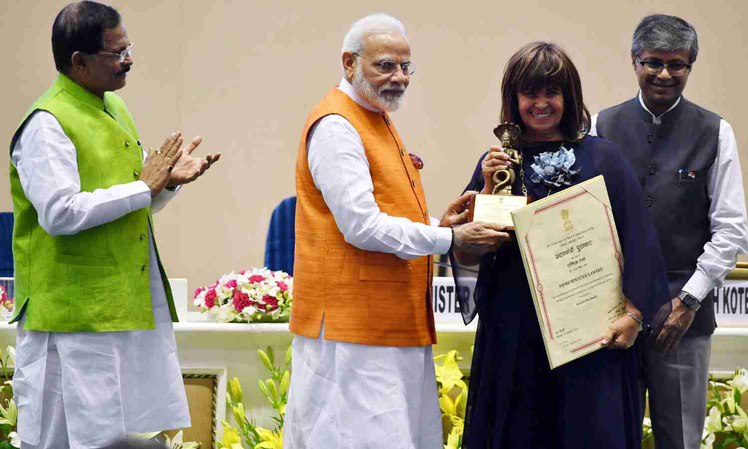 The Prime Minister, Shri Narendra Modi addressing at the presentation of the Prime Minister’s Award for Outstanding Contribution for Promotion and Development of Yoga, in New Delhi on August 30, 2019.