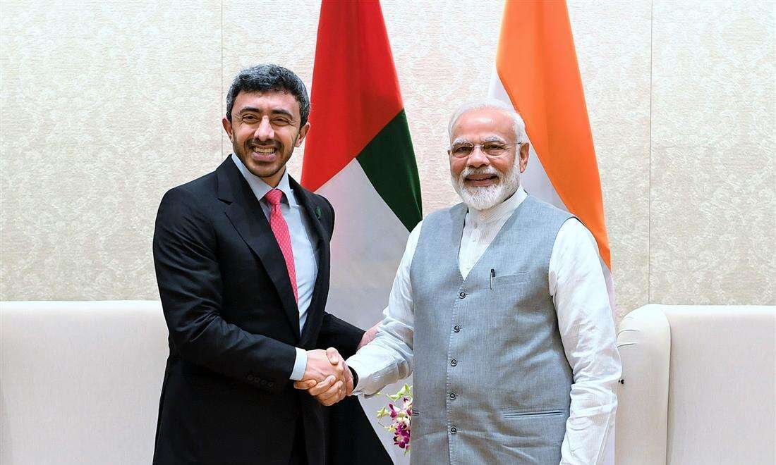 यूएई  के विदेश मंत्री ने प्रधानमंत्री  नरेन्द्र मोदी से मुलाकात की