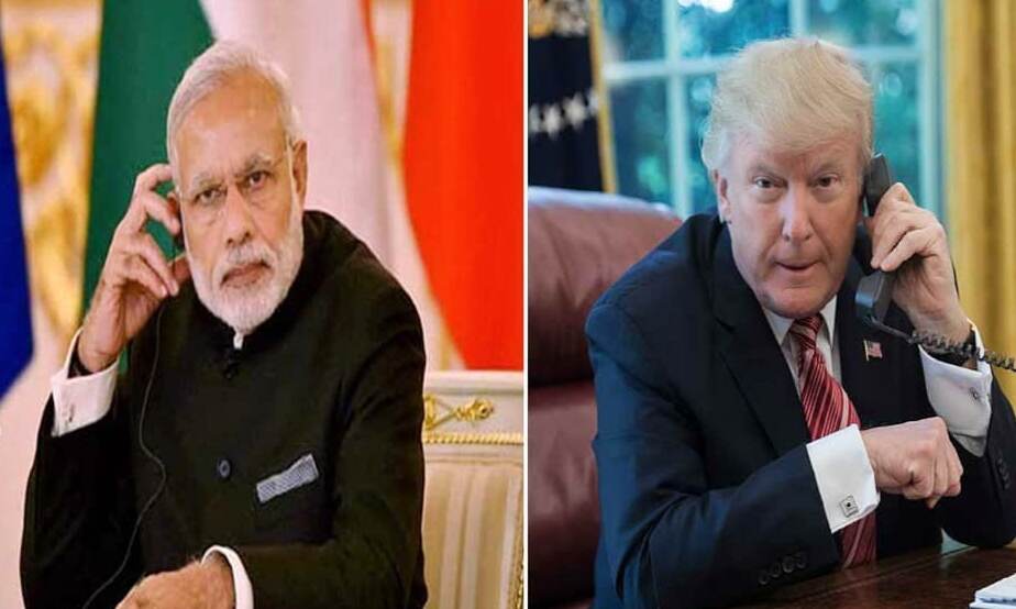 प्रधानमंत्री नरेंद्र मोदी और अमेरिका के राष्ट्रपति डोनाल्ड ट्रम्प के बीच टेलीफोन पर बातचीत
