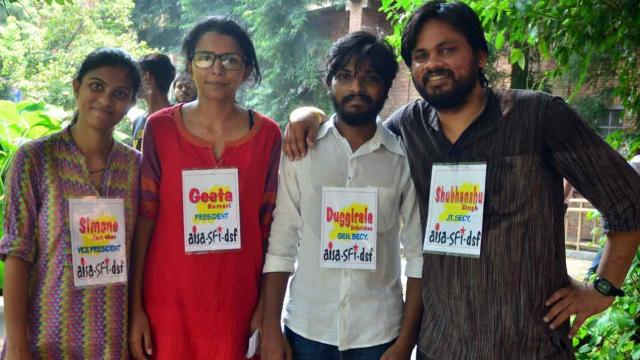 जवाहरलाल नेहरू विश्वविद्यालय छात्रसंघ चुनाव मे लेफ्ट  का जलवा कायम