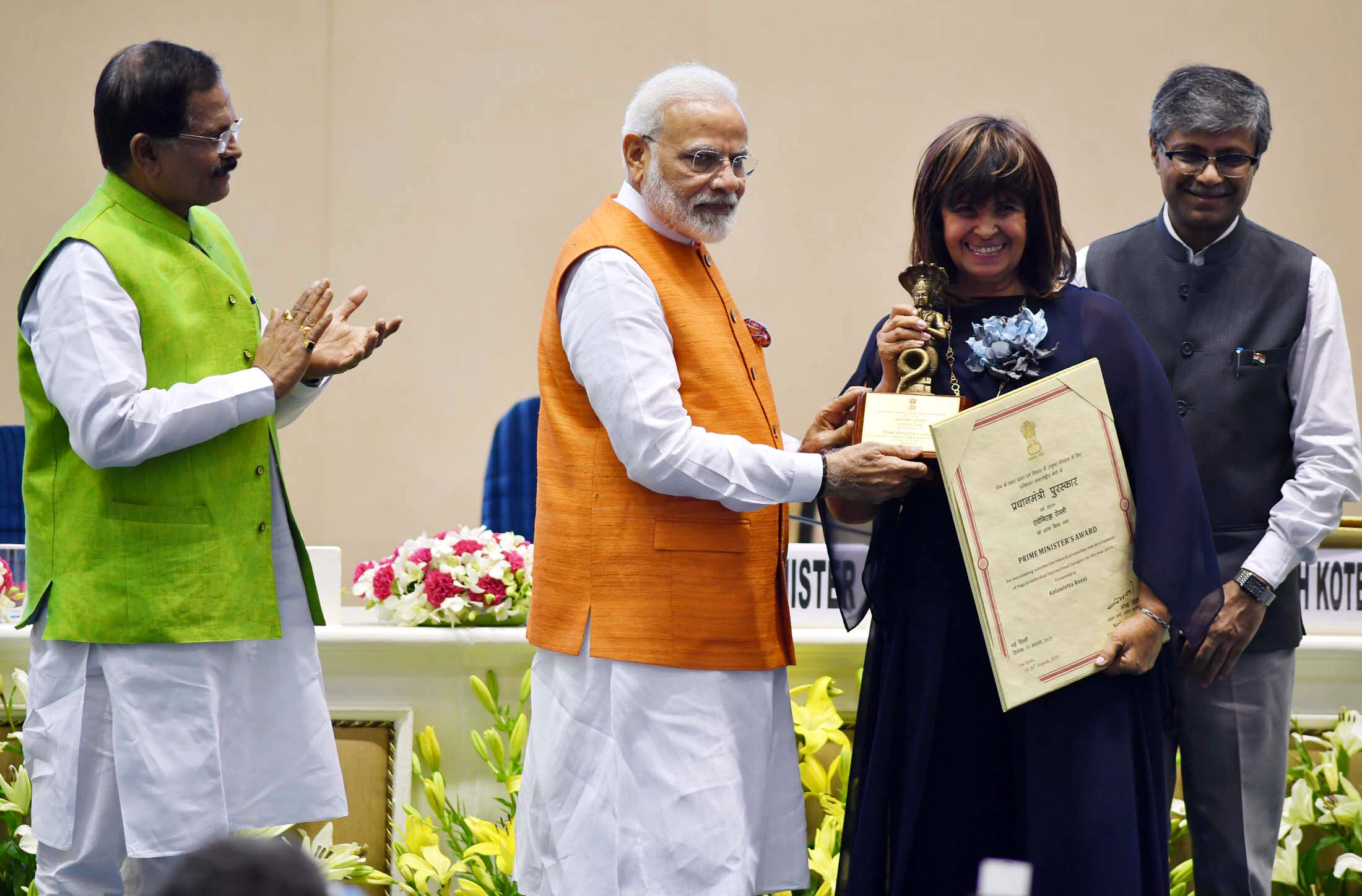 The Prime Minister, Shri Narendra Modi addressing at the presentation of the Prime Minister’s Award for Outstanding Contribution for Promotion and Development of Yoga, in New Delhi on August 30, 2019.