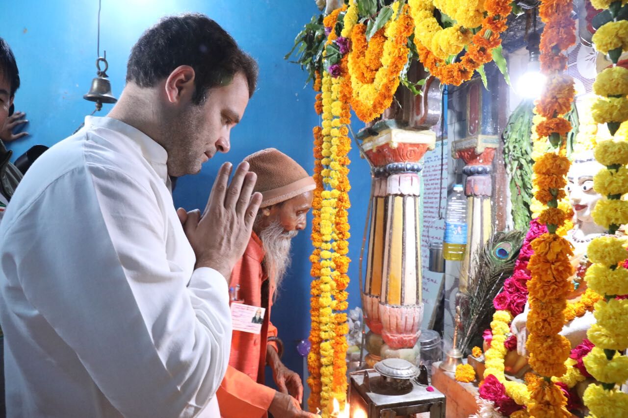राहुल गांधी पर रही भगवान की कृपा जहां दर्शन  किये वहीं मिली सफलता