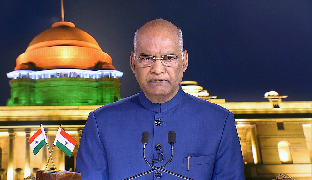 The President, Ram Nath Kovind addressing the Nation on the eve of 73rd Independence Day, in New Delhi on August 14, 2019.